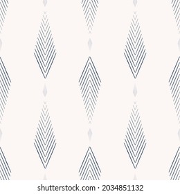 Vector ikat étnico pequeñas líneas de color azul en forma de hueso arenoso patrón sin fisuras sobre fondo blanco. Para tela, textil, elementos de decoración interior, tapicería, envoltura.