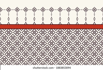 Vector ikat geométrico tradicional con estilo de color beige color de fondo sin fisuras. Se utiliza para elementos de tela, textil y decoración.