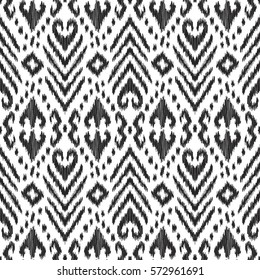 Vector Ikat seamless pattern. Damask, turkish, arabic, moroccan ornament. Stylish ethnic background. Fashion textile, cloth, fabric, wallpaper, card, wrapping paper. 