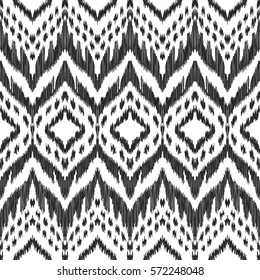 Vector Ikat seamless pattern. Navajo, aztec ornament. Fashion textile, cloth design, fabric, wallpaper, card, wrapping paper. Creative hippies print. Abstract background. American ethnic backdrop.