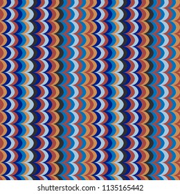 Vector ikat wave feather oriental retro colours seamless pattern for wrapping, fabric, textile, craft