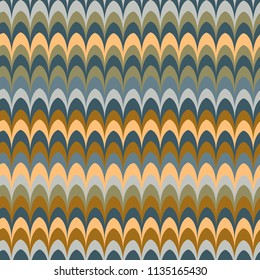 Vector ikat wave red feather retro colours seamless pattern for wrapping, fabric, textile, craft