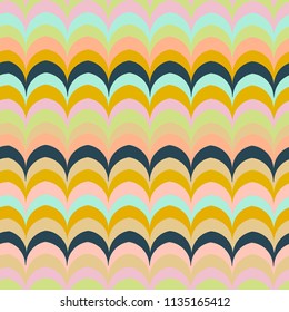 Vector ikat wave retro pastel seamless pattern for wrapping, fabric, textile, craft