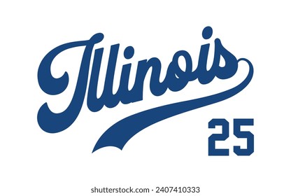 Vector Illinois text typography design for tshirt hoodie baseball cap jacket and other uses vector