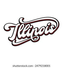 Vector Illinois text typography design for tshirt hoodie baseball cap jacket and other uses vector	