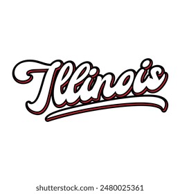 Vector Illinois text typography design for tshirt hoodie baseball cap jacket and other uses vector	