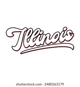 Vector Illinois text typography design for tshirt hoodie baseball cap jacket and other uses vector	