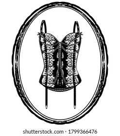 vector illistration abstract black corset and frame