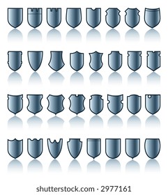 vector illistration of shields with different forms