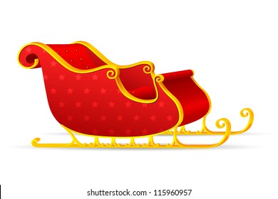 vector illiustration of santa's slegde