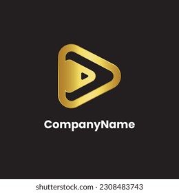 A vector illlustration set of Golden Forward Button Vector Sign in black background with gold shine effect