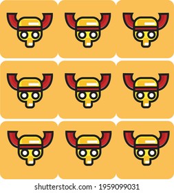Vector illlustration of yellow skull perfect for wallpaper and background.