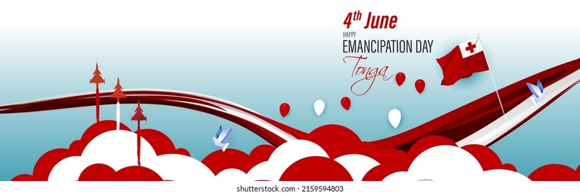 vector illsuaytrion for happy emancipation day Tonga