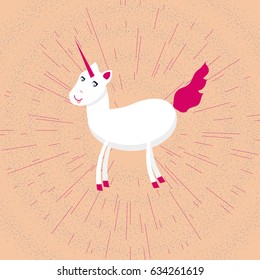 Vector illsutration of unicorn. Cute drawing of an unicorn for postcards. backgrounds and etc.