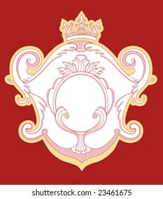 Vector Illuctration of Heraldic frame with floral Decorative ornament