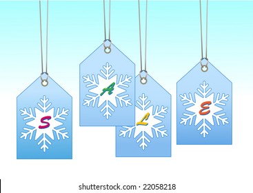 Vector Illuctration of  label/tags with snowflake shape. You can use it for christmas shopping concept