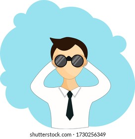 Ilustración vectorial de un hombre que busca trabajo. Crisis del mercado laboral. Buscando nuevo trabajo. Hombre sin trabajo