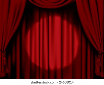 Vector illuminated red curtain