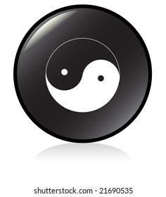 vector illuminated sign - BLACK version - yin-yang tao symbol