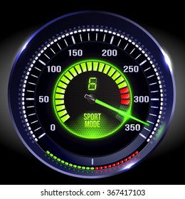 Vector illuminated speedometer