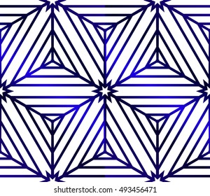 vector illusion cube. blue gradient seamless pattern