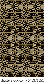 vector illusion cube. golden color seamless pattern. template for design wallpaper, banner, print