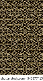 vector illusion cube. golden color seamless pattern. template for design wallpaper, banner, print
