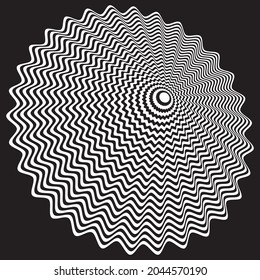 Vector Illusion Illustration. Vector Abstract Pattern Background with 3d Effect. Black and White Illusion. Visual Illusion.