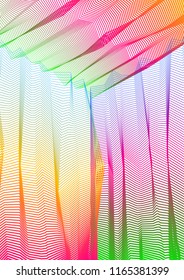 Vector illusive surreal art background for design like a hallucination drug trip surrealism, linear 3d trend. Fantastic psychedelic trendy modern op art, optical dimensional illusion.