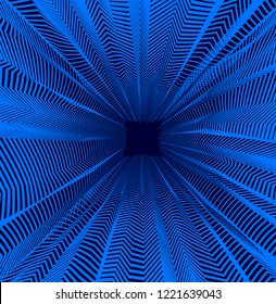 Espléndido fondo artístico surrealista vectorial para diseño como surrealismo de viaje de drogas de alucinación, tendencia 3d lineal. Fantástico arte psicodélico moderno de moda, ilusión óptica dimensional.