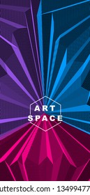 Vector illusive surreal art background for design like a hallucination drug trip surrealism, linear 3d trend. Fantastic psychedelic trendy modern op art, optical dimensional illusion.