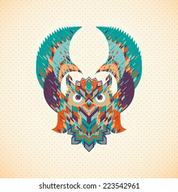 vector illusnration owl in the geometric style