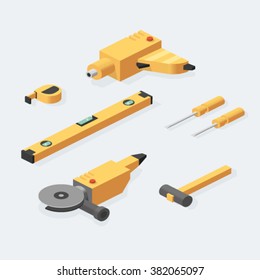 Vector Illusration Flat Isometric DIY Tools