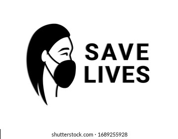 Vector illusration, warning poster "save lives"