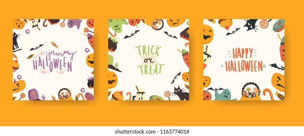 Vector illusrations set for halloween.