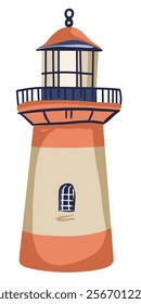Vector illustaration of lighthouses at the seashore