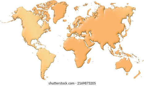 vector illustartion of 3D world map