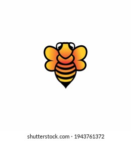 Vector illustartion of bee logo and design template or badge. 
Organic and eco honey label
