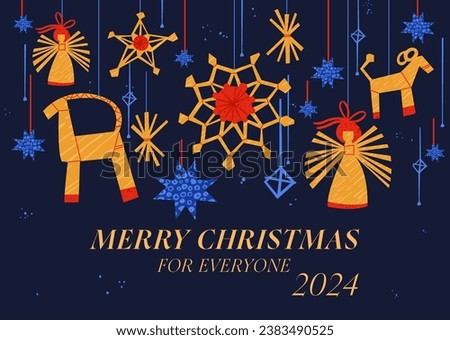 Vector illustartion design for Christmas greetings card. Typography and icons for Xmas background Stock photo © 