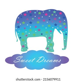 ilusión vectorial de elefante con patrón estelar