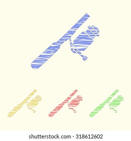 Vector illustartion of fishing and fish icon