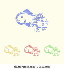 Vector illustartion of fishing and fish icon