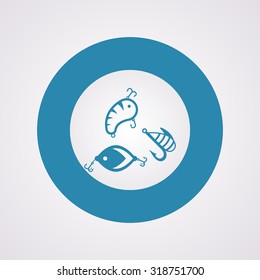 Vector illustartion of fishing and fish icon