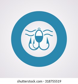 Vector illustartion of fishing and fish icon