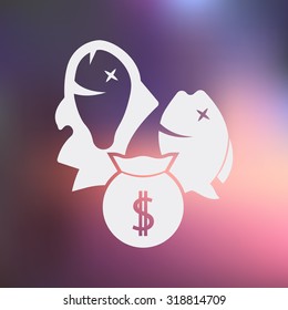 Vector illustartion of fishing and fish icon