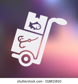 Vector illustartion of fishing and fish icon
