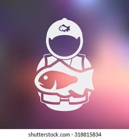 Vector illustartion of fishing and fish icon