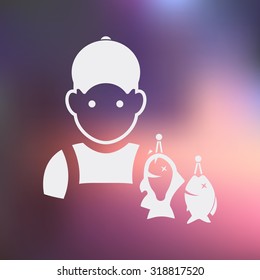 Vector illustartion of fishing and fish icon