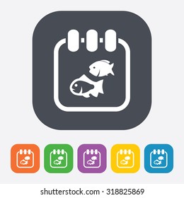 Vector illustartion of fishing and fish icon