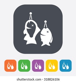 Vector illustartion of fishing and fish icon